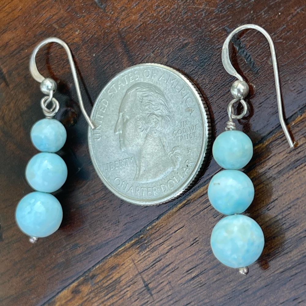 Jay King Larimar Stone beaded earrings - Picture 6 of 6